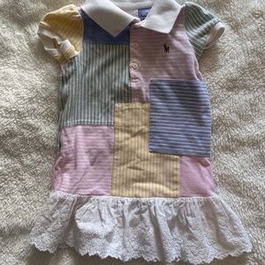 Ralph Lauren Multicolor Patchwork Polo Dress